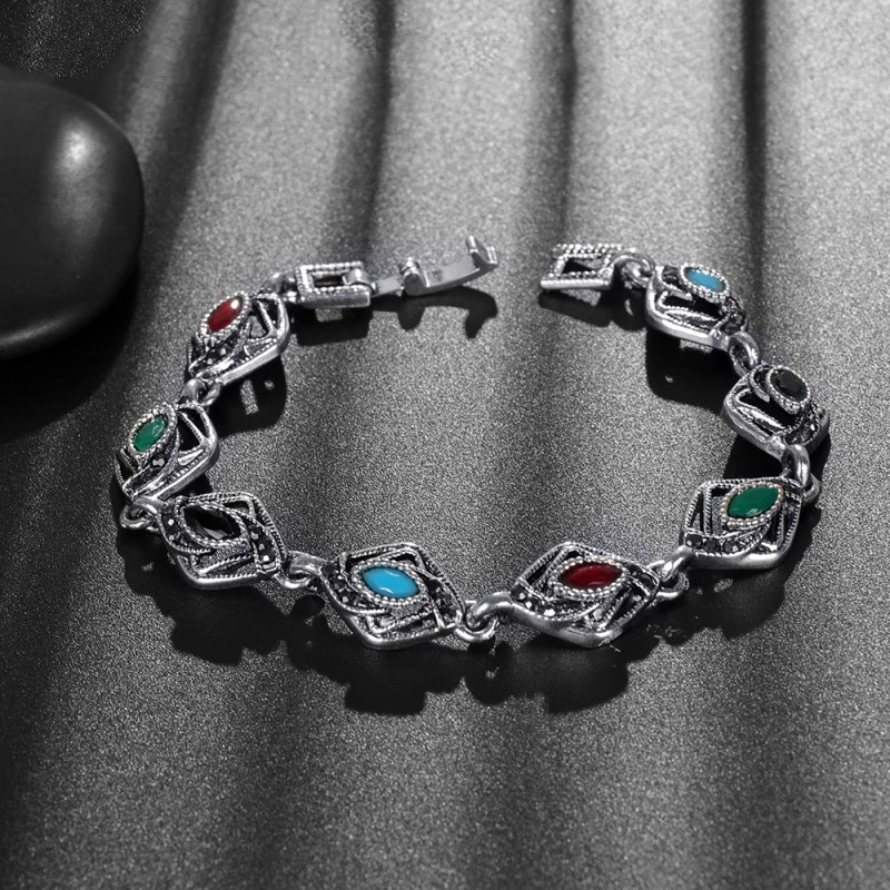 Alloy electroplating geometric shape mixed color inlaid ladi