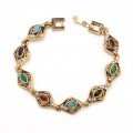 Alloy electroplating geometric shape mixed color inlaid ladi