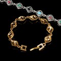 Alloy electroplating geometric shape mixed color inlaid ladi