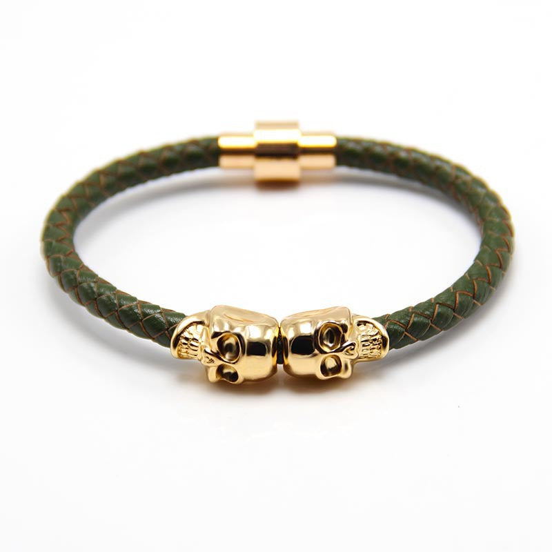 Punk Style Skull Leather Men's Bracelet