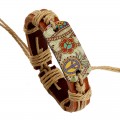 Retro Style Heat Transfer Hemp Rope Braided Cowhide Bracelet