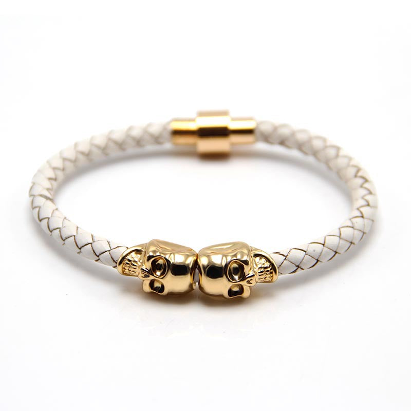 Punk Style Skull Leather Men's Bracelet
