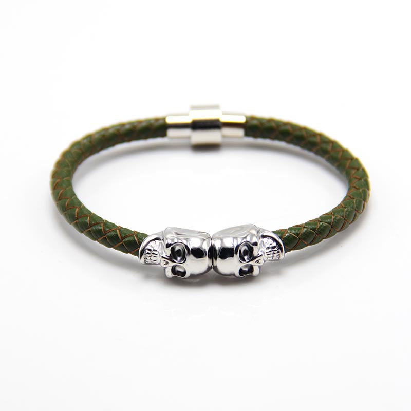 Punk Style Skull Leather Men's Bracelet