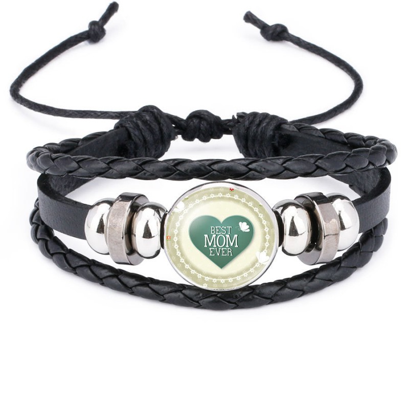 Handmade Beaded Rope Cowhide Bracelet