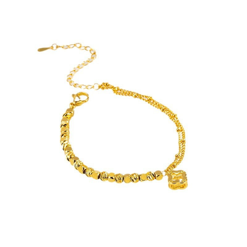 Broken Gold Four-leaf Clover Bracelet Entry Luxury Niche Hig