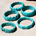 wide surface elastic rope turquoise vintage heart-shaped bra