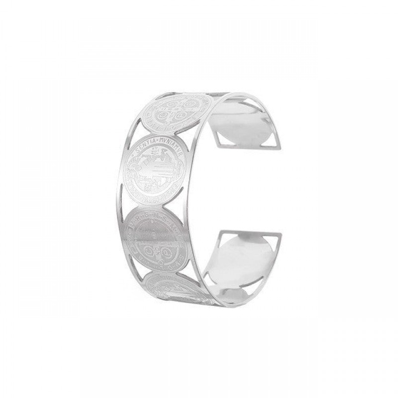 Men's silver adjustable Viking pattern Bracelet