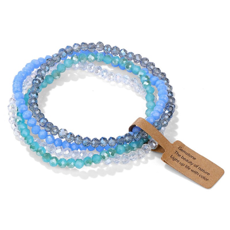Summer Colored Glass Four-piece Vintage Bracelet