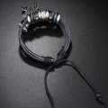 Alloy Butterfly Pendant Woven Cowhide Bracelet OLY-BT-ChiY004