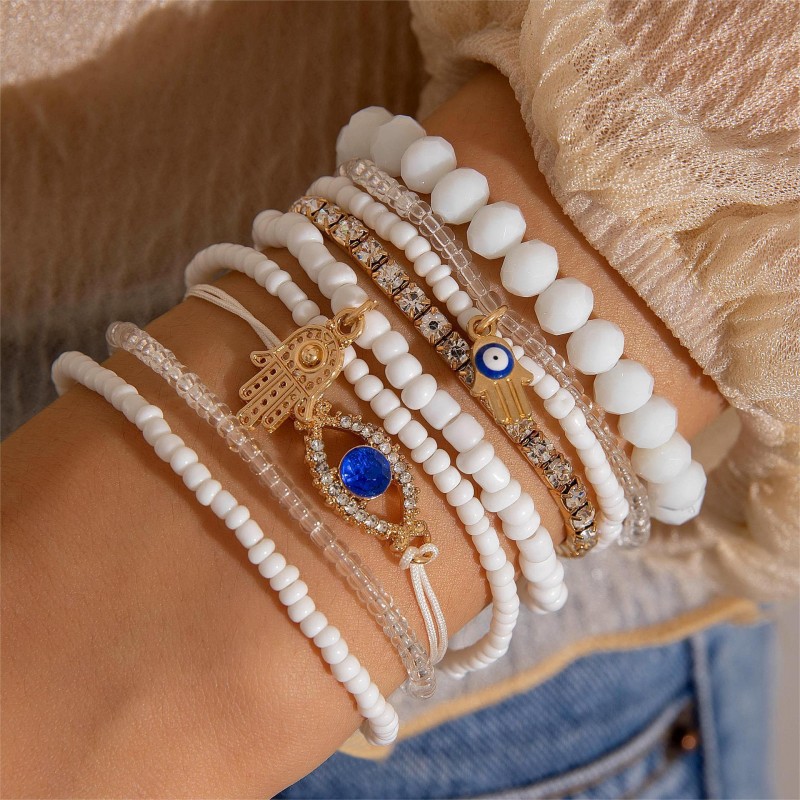 Bohemian Personalized Evil Eye Bracelet Set