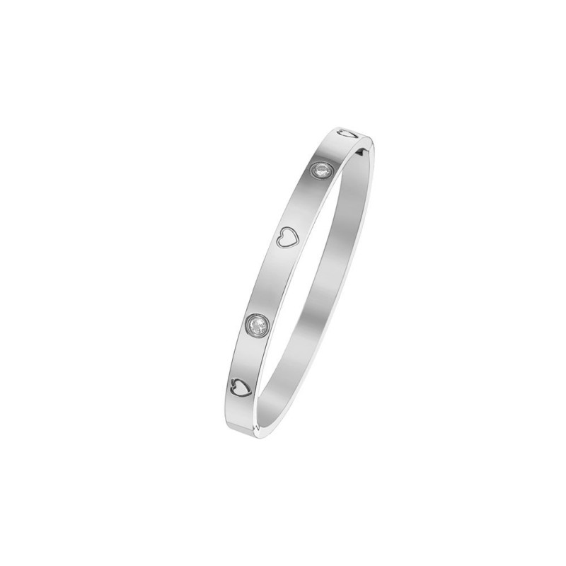 18K gold plated diamond retro stacked titanium steel bracele