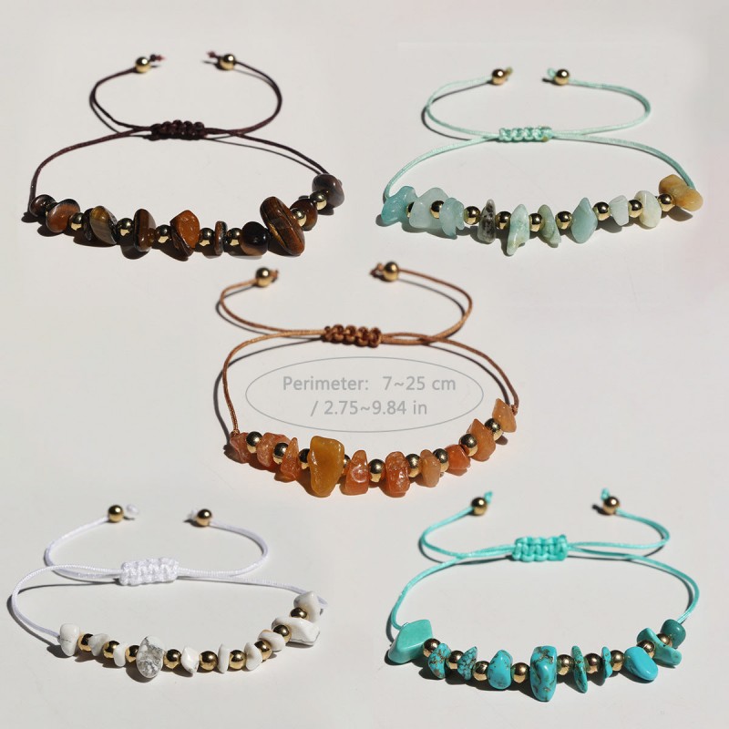 fashion hand-woven irregular gravel beaded crystal bracelet