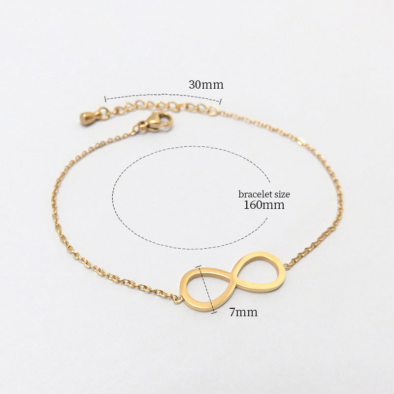 Fashion all-match titanium steel bracelet women's