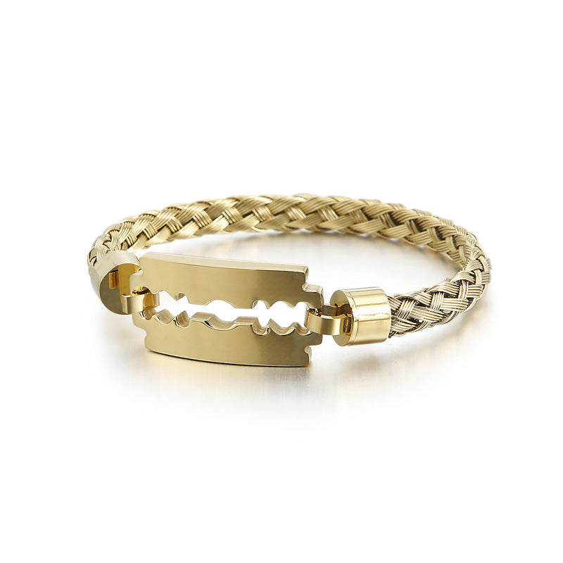 Electroplated steel wire braided blade titanium steel men's 