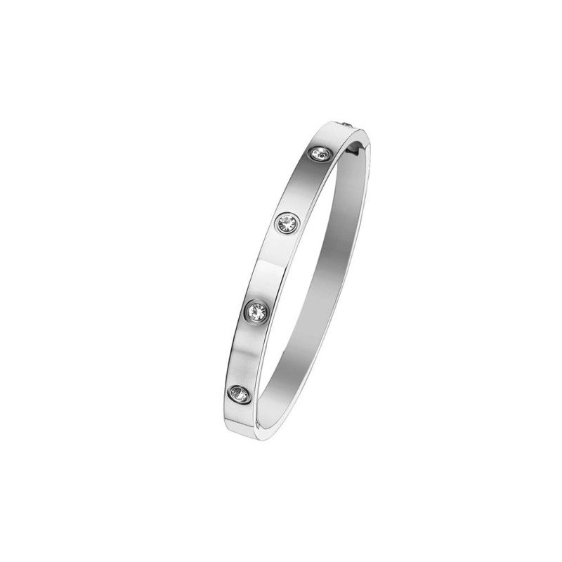 18K gold plated diamond retro stacked titanium steel bracele