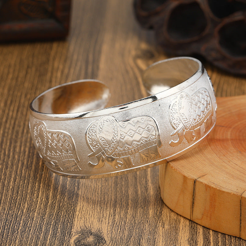 Vintage Ethnic Style Miao Silver Bracelet