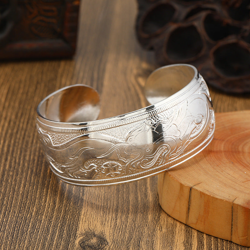 Vintage Ethnic Style Miao Silver Bracelet