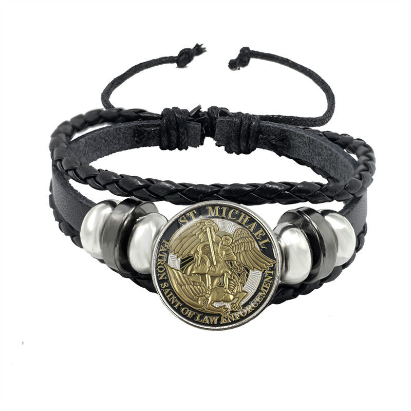 Time Gemstone Leather Cord Bracelet
