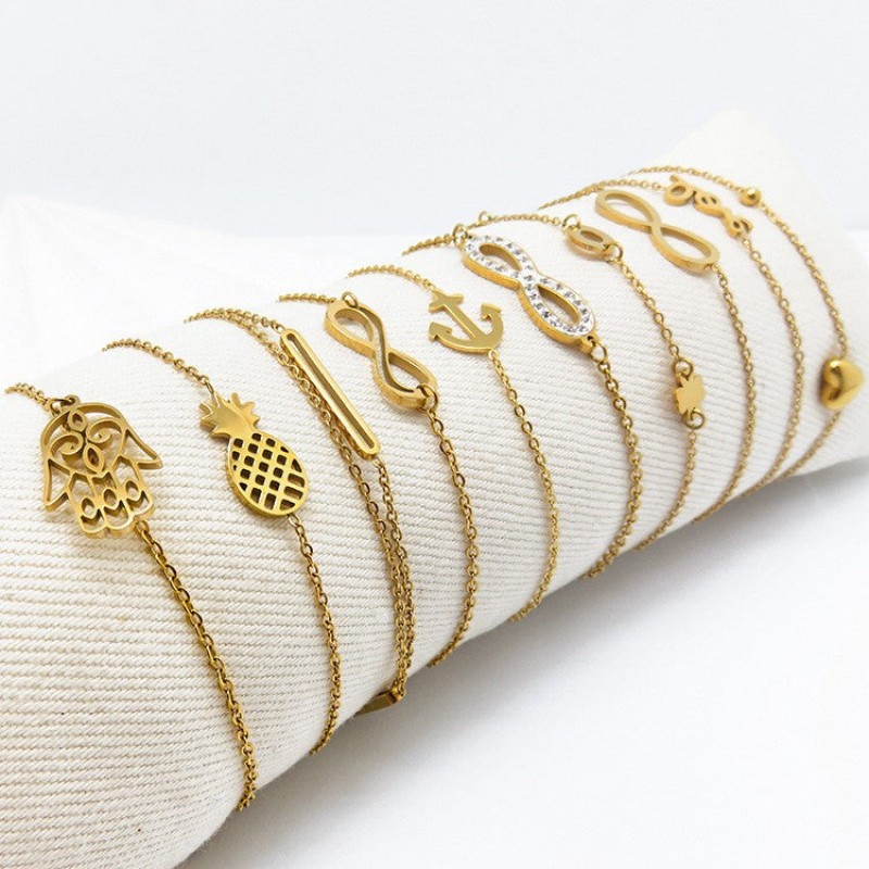 Fashion all-match titanium steel bracelet women's