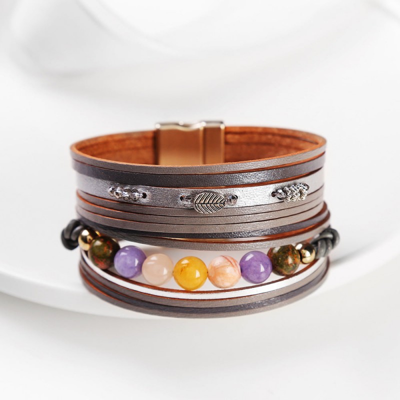 Baroque Freshwater Pearl Braided Multi-Layered Leather Bracelet