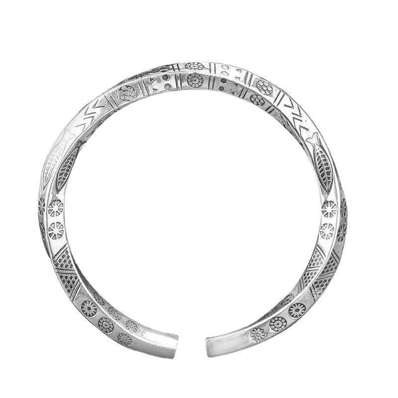 Men's silver adjustable Viking pattern Bracelet