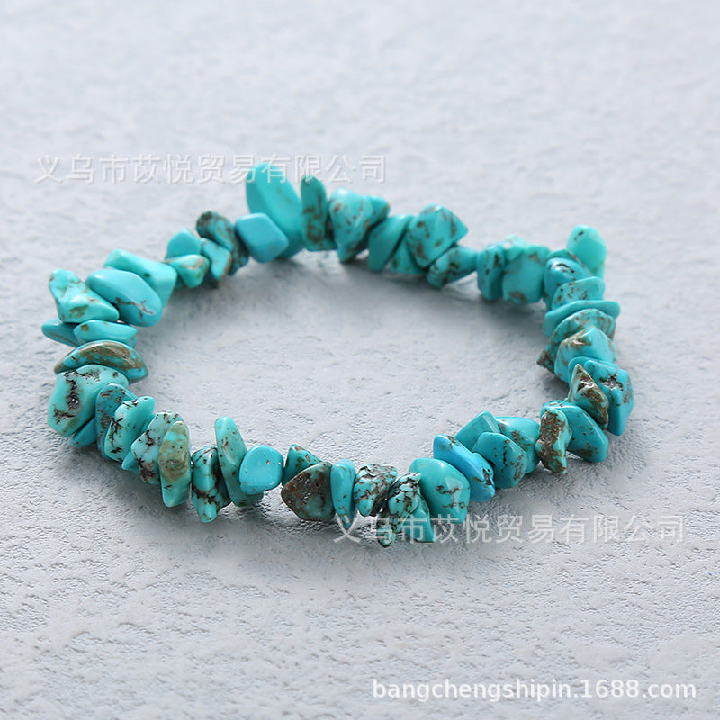 5pcs natural crystal gravel elastic bracelet colorful gravel