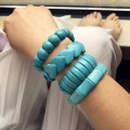 wide surface elastic rope turquoise vintage heart-shaped bra