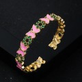 Copper Gold Plated Oil Dropping Butterfly Bracelet Advanced 