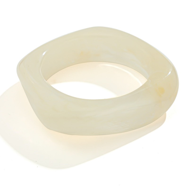 Retro Asymmetrical Smudged Bracelet Round Wide Acrylic Brace