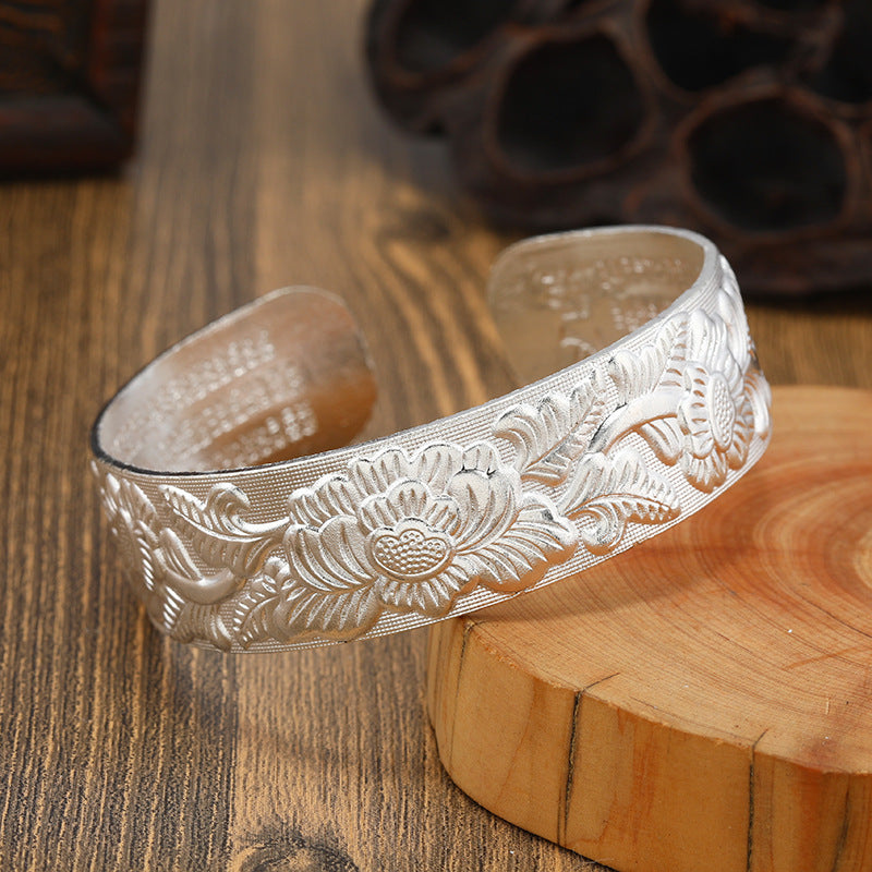 Vintage Ethnic Style Miao Silver Bracelet