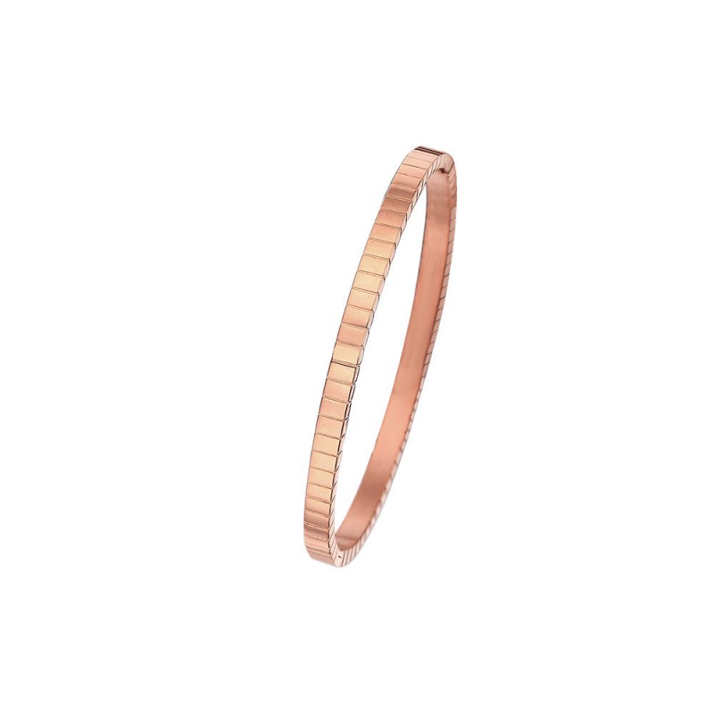 18K gold plated diamond retro stacked titanium steel bracele