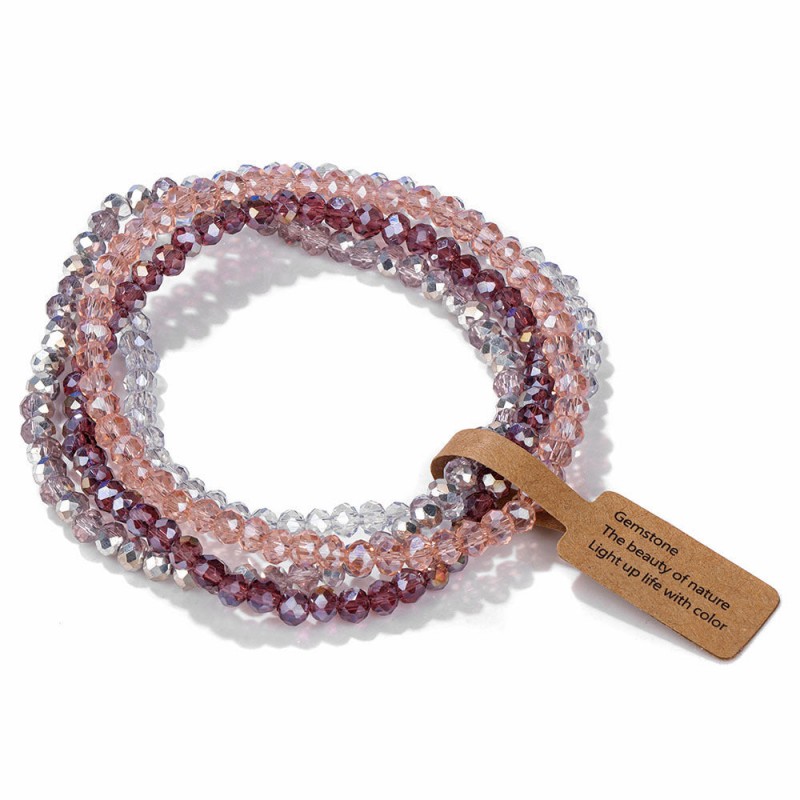 Summer Colored Glass Four-piece Vintage Bracelet