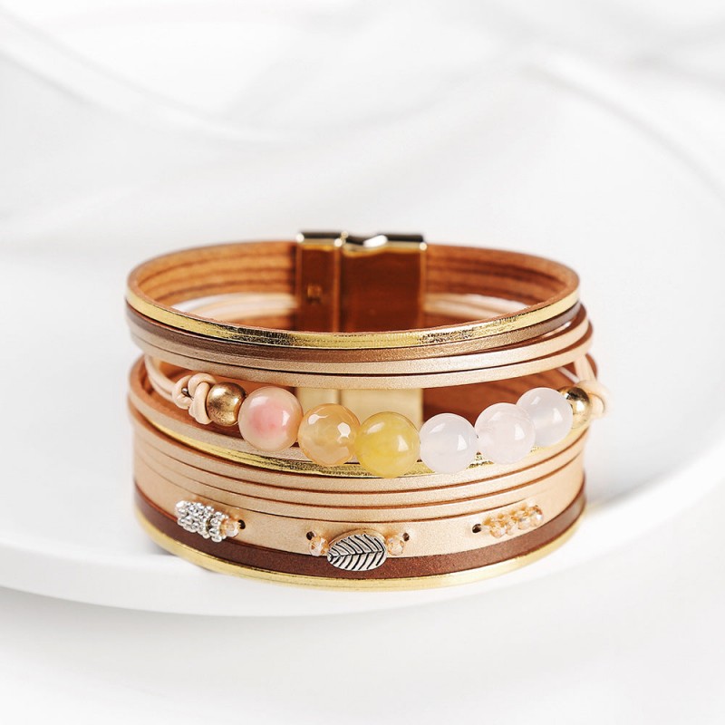 Baroque Freshwater Pearl Braided Multi-Layered Leather Bracelet