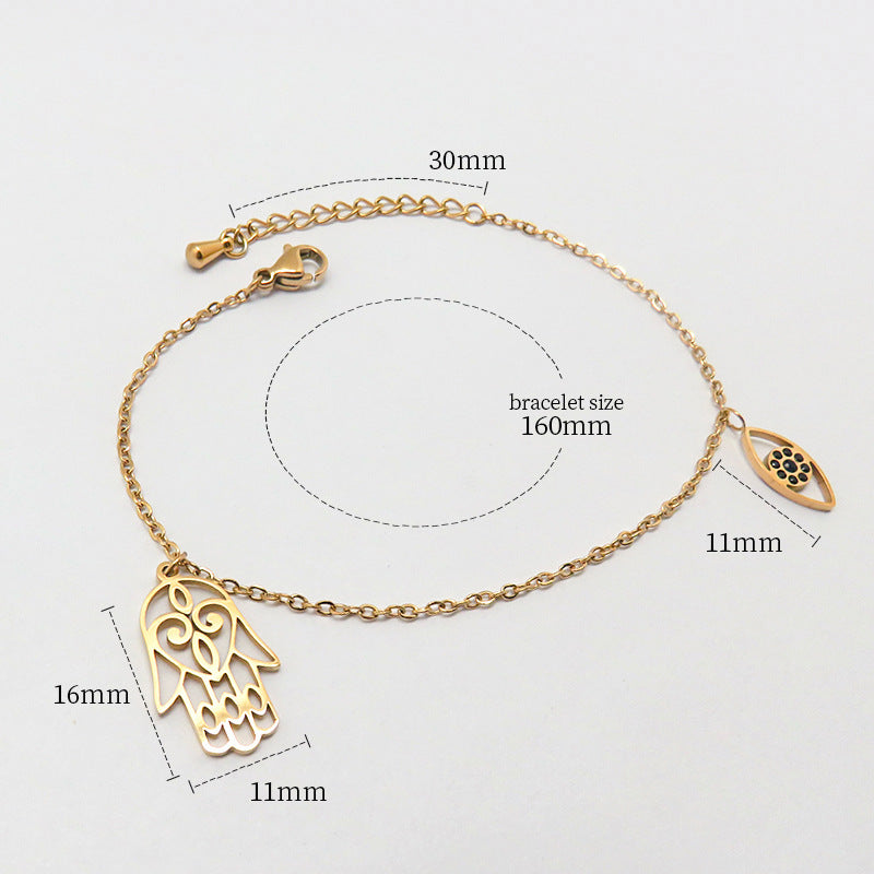 Fashion all-match titanium steel bracelet women's