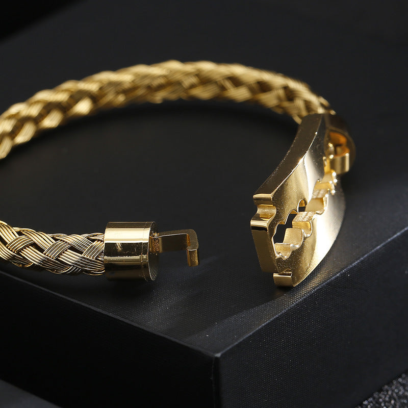 Electroplated steel wire braided blade titanium steel men's 