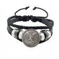 Time Gemstone Leather Cord Bracelet