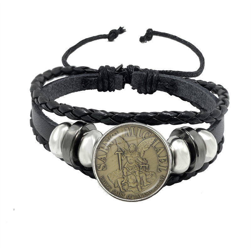 Time Gemstone Leather Cord Bracelet