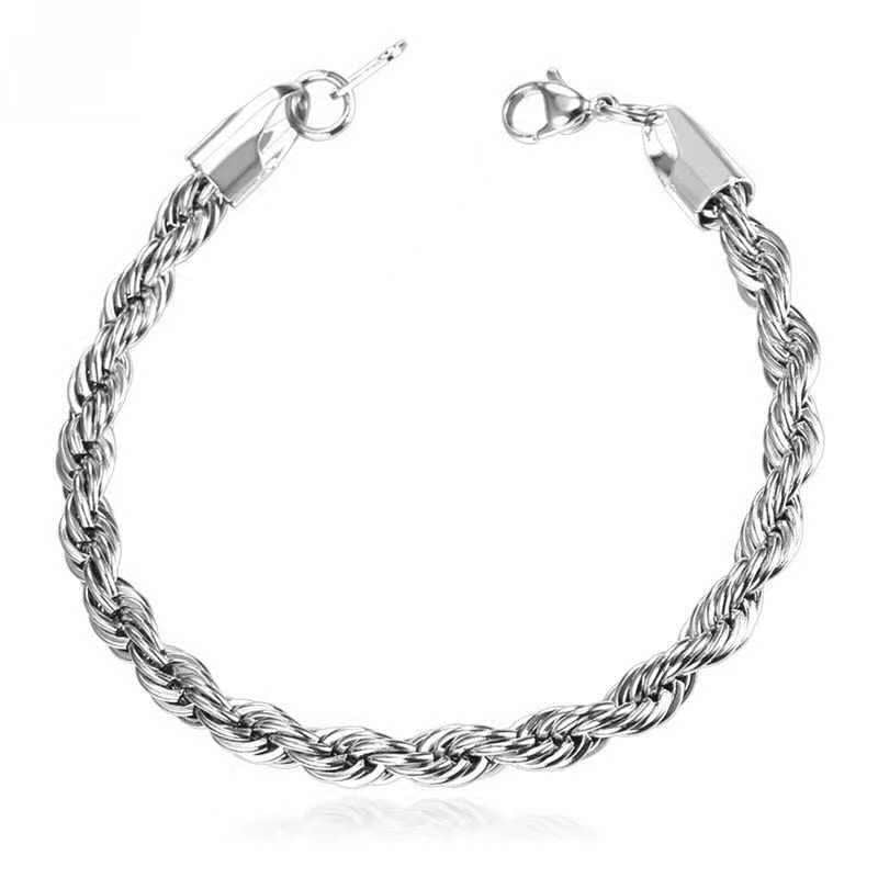 Retro and stylish titanium twist bracelet