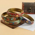 Vintage Brass with Turquoise Ethnic Style Bracelet