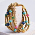 Retro texture color natural stone stitching titanium steel